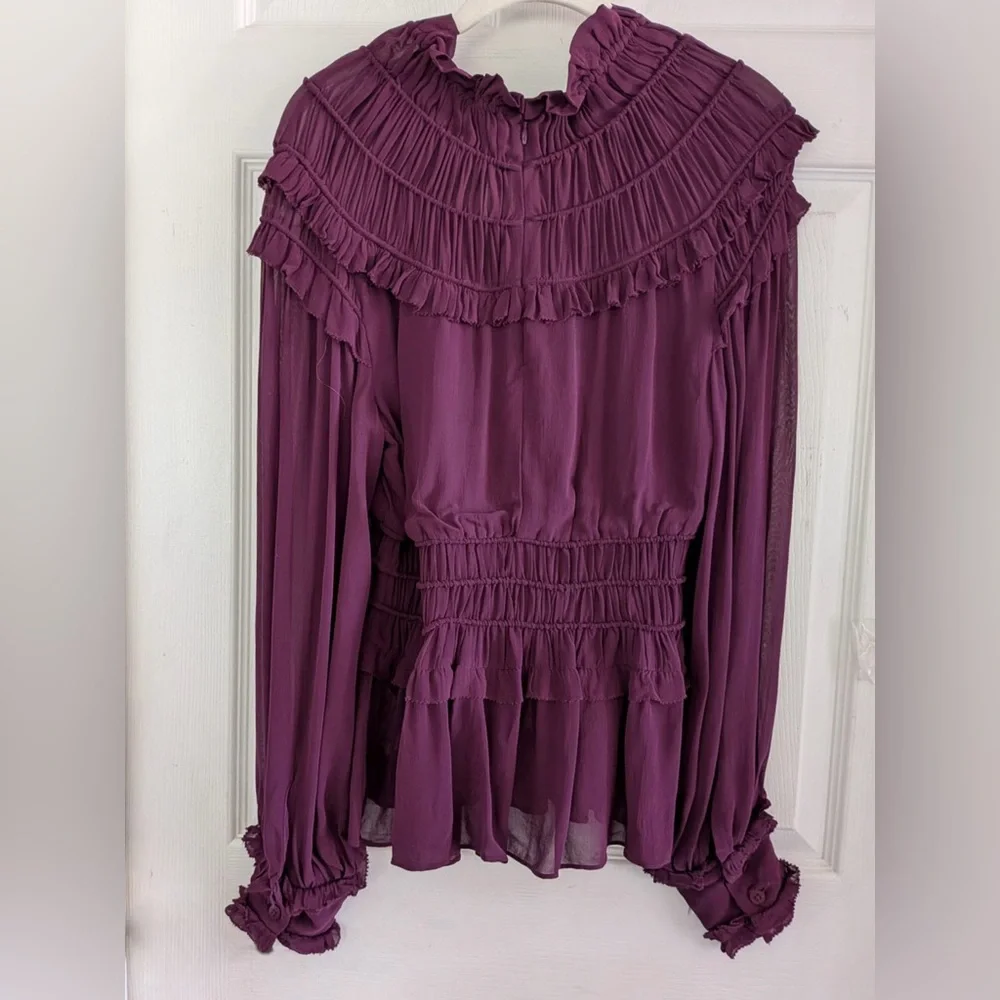 FARM RIO Burgundy Ruffled Blouse - Picture 9 of 16